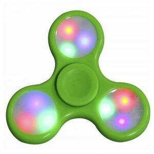 Fidget spinner clasic verde cu lumini (jucarie anti-stres) imagine