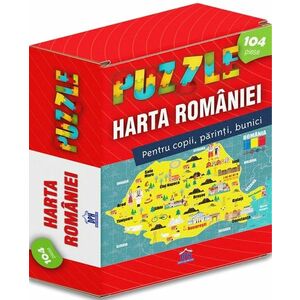 Harta Romaniei. Puzzle 104 piese imagine