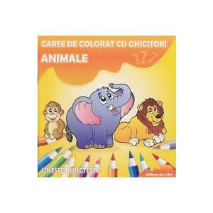 Animale - Carte de colorat cu ghicitori imagine