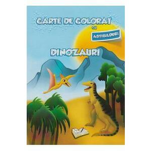 Carte de colorat cu abtibilduri - Dinozauri imagine