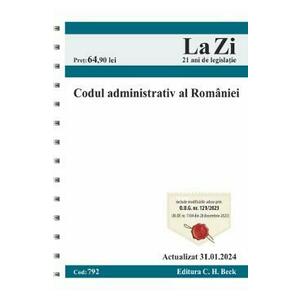 Codul administrativ al Romaniei Act. 31 ianuarie 2024 Ed.Spiralata imagine