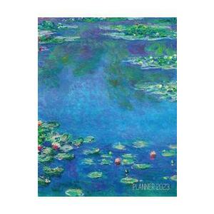 Claude Monet Daily Planner 2023: Water Lilies Painting imagine