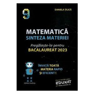 Matematica: Sinteza materiei. Pregateste-te pentru Bacalaureat 2023 - Daniela Tilica imagine