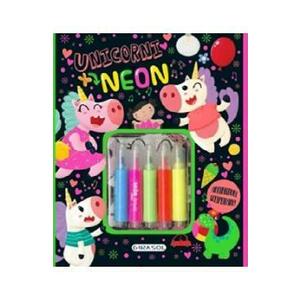 Unicorni neon. Carte de colorat cu markere fluorescente si abtibilduri sclipitoare imagine