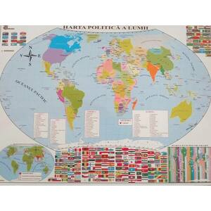 Harta politica a lumii + Harta fizica a lumii imagine