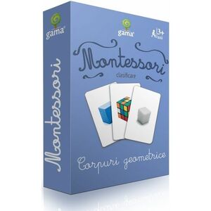 Corpuri geometrice. Carti de joc Montessori clasificare imagine