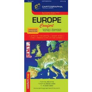 Harta rutiera laminata Europa | imagine