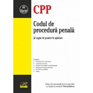 Codul de procedura penala. 8 ianuarie 2020 | Petrut Ciobanu imagine