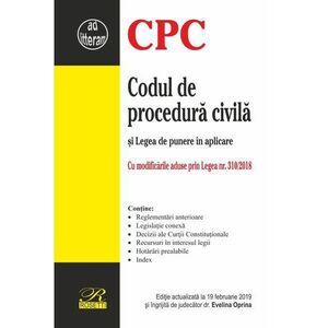 Codul de procedura civila - Legea de punere in aplicare | Evelina Oprina imagine