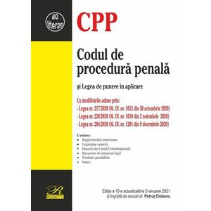 Codul de procedura penala si Legea de punere in aplicare | Petrut Ciobanu imagine