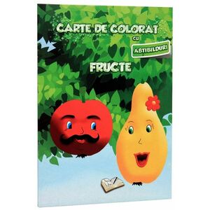Carte de colorat cu abtibilduri - Fructe | imagine