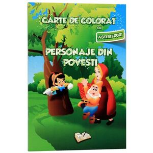 Carte de colorat cu abtibilduri - Personaje din povesti | imagine