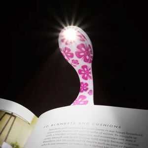 Semn de carte flexibil cu lumină - Flori roz imagine
