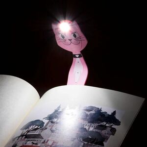Semn de carte flexibil cu lumină - Pisica roz imagine