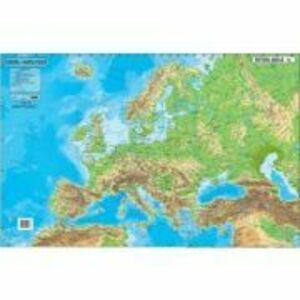Harta Europa 50x70 cm, fizico-geografica/politica imagine