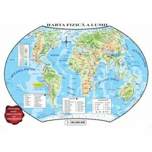 Harta fizica a lumii pliata imagine