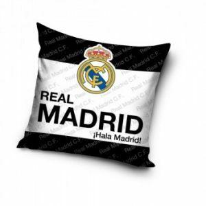 Fata de perna Real Madrid, 40x40 cm, alb-negru imagine