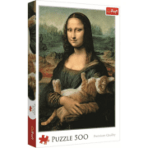Puzzle Monalisa cu pisica 500 de piese, Trefl imagine