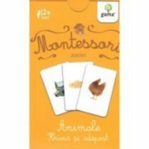 Carti de joc Montessori. Asocieri. Animale. Hrana si adapost imagine