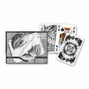 Set 2 pachete carti de joc Escher-Left and Right, in cutie de lux, Piatnik imagine