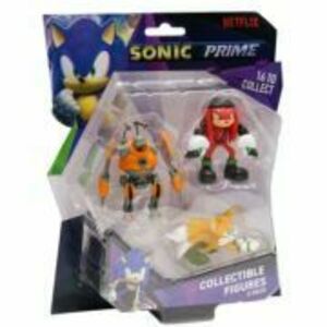 Set 3 figurine, 6cm, Sonic Prime, Eggforcer, Knuckles Ny, Tails imagine