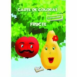 Fructe. Carte de colorat cu abțibilduri imagine