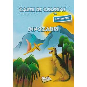 Carte de colorat cu abțibilduri - Dinozauri imagine