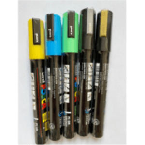 Set cu 5 markere colorate UNI PC-5M, 2. 5 mm, Posca, 9149 imagine