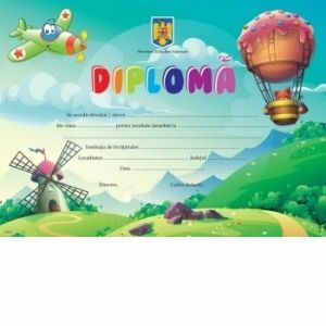 Diploma clasa pregatitoare - model balon si avion imagine