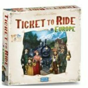 Joc de societate, Ticket to Ride, Europa, 15th Anniversay Edition, limba engleza imagine