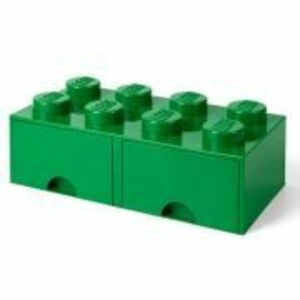 Cutie depozitare LEGO 2x4 cu sertare verde imagine