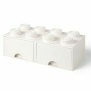 Cutie depozitare LEGO 2x4 cu sertare alb imagine
