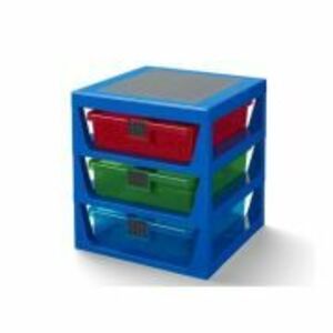 Organizator LEGO cu trei sertare, albastru imagine