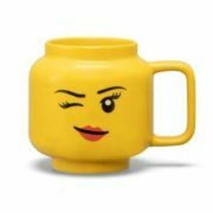 Cana mare LEGO din ceramica, fata care face cu ochiul imagine