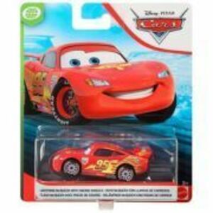 Masinuta metalica Cars3 personajul Fulger McQueen cu roti de curse imagine