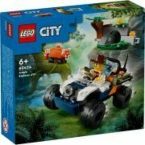 LEGO City. Exploratorul junglei pe ATV in cautarea unui panda rosu 60424, 92 piese imagine