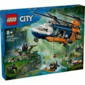 LEGO City. Elicopterul unui explorator al junglei la tabara de baza 60437, 881 piese imagine