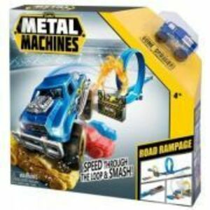 Set de joaca cu masinute si pista, Metal Machines - Road Rampage imagine
