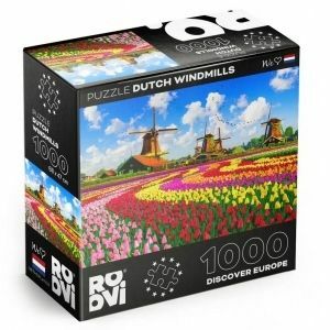 Puzzle 1000 piese Dutch Windmills, Netherlands imagine