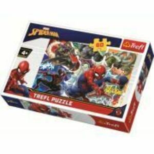Puzzle curajosul Spiderman, 60 piese Trefl imagine