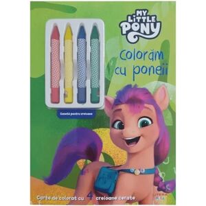 My Little Pony. Coloram cu poneii. Carte de colorat cu 4 creioane cerate imagine