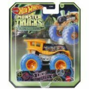 Masinuta Loco Punk glow in the dark scara 1: 64, Hot Wheels Monster Truck imagine