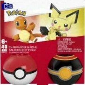 Set doua bile Charmander si Pichu 40 piese Mega, Pokemon imagine