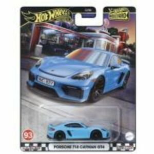 Masinuta metalica Porsche 718 Cayman GT4 scara 1: 64, Hot Wheels Premium Boulevard imagine