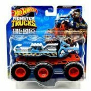 Masinuta metalica cu 6 roti Monster truck Big Rigs Rhinomite scara 1: 64, Hot Wheels imagine