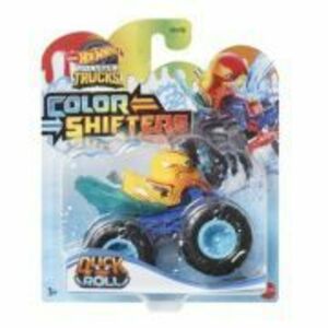 Camion Duck N Roll cu culori schimbatoare scara 1: 64, Hot Wheels Monster Truck imagine