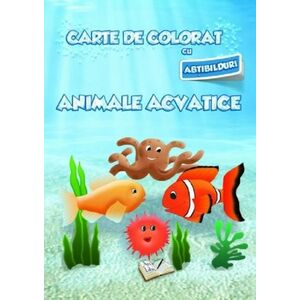 Carte de colorat cu abtibilduri. Animale acvatice imagine