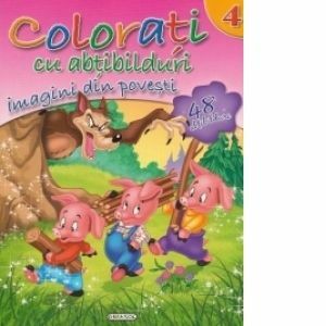 Colorati cu abtibilduri 4 - Imagini din povesti (48 abtibilduri) imagine